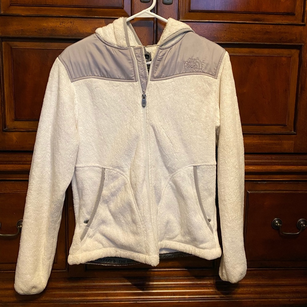 North Face hooded fuzzy zip up